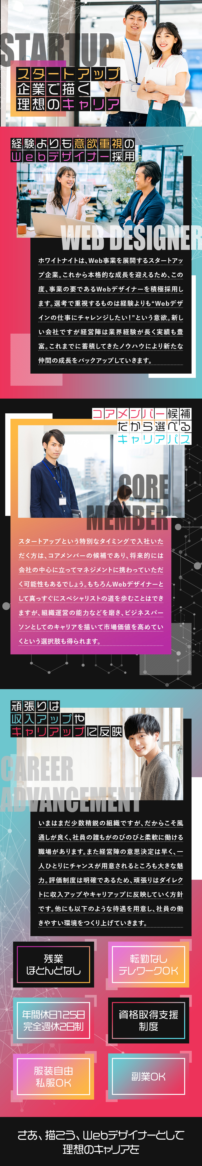 【イチから学べる】知識・スキルがなくてもOK！／【様々な事業にアサイン】幅広い分野で活躍できる！／【将来性◎】マネジメント業務に携われるチャンスも！／ホワイトナイト株式会社