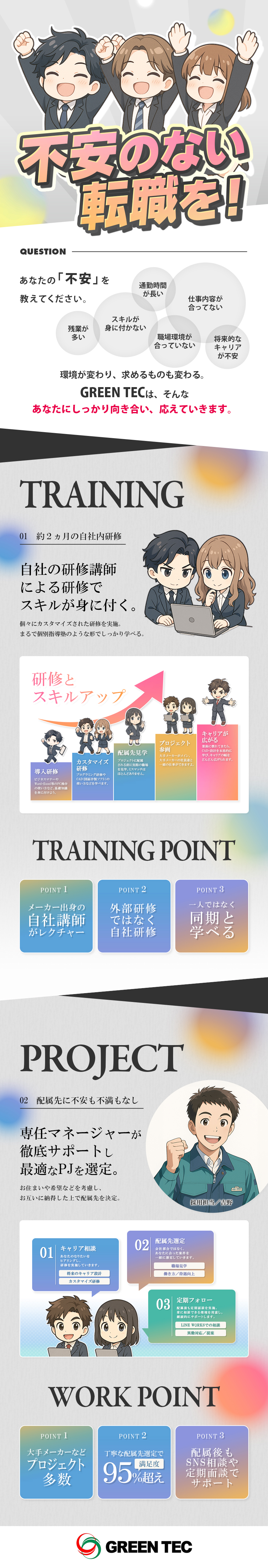 大手メーカーの仕事に未経験からチャレンジできる！／今後も必要とされるスキルを約2ヵ月の研修で学べる！／年休126日／年に3回、9連休／有給消化率100％／株式会社グリーンテック　磐田テクニカル事業所