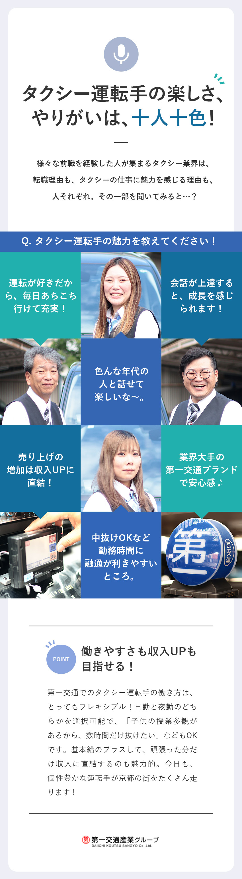 ★トップクラスの知名度を誇る第一交通産業グループ／★月給＋歩合給で未経験から月収50万円も可能！／★Uber／DiDiの配車アプリ導入＆ドラレコ完備／京都第一交通株式会社