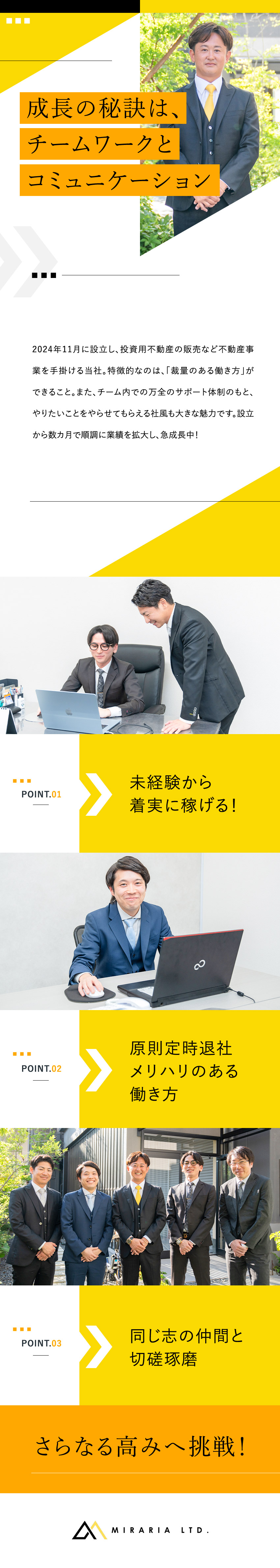 【手厚いフォロー】未経験から不動産業界の知識を習得／【稼げる◎】年収1000万円・早期昇給も実現可能！／【待遇】年休125日以上／完休2日・水日／定時退社／株式会社ＭＩＲＡＲＩＡ