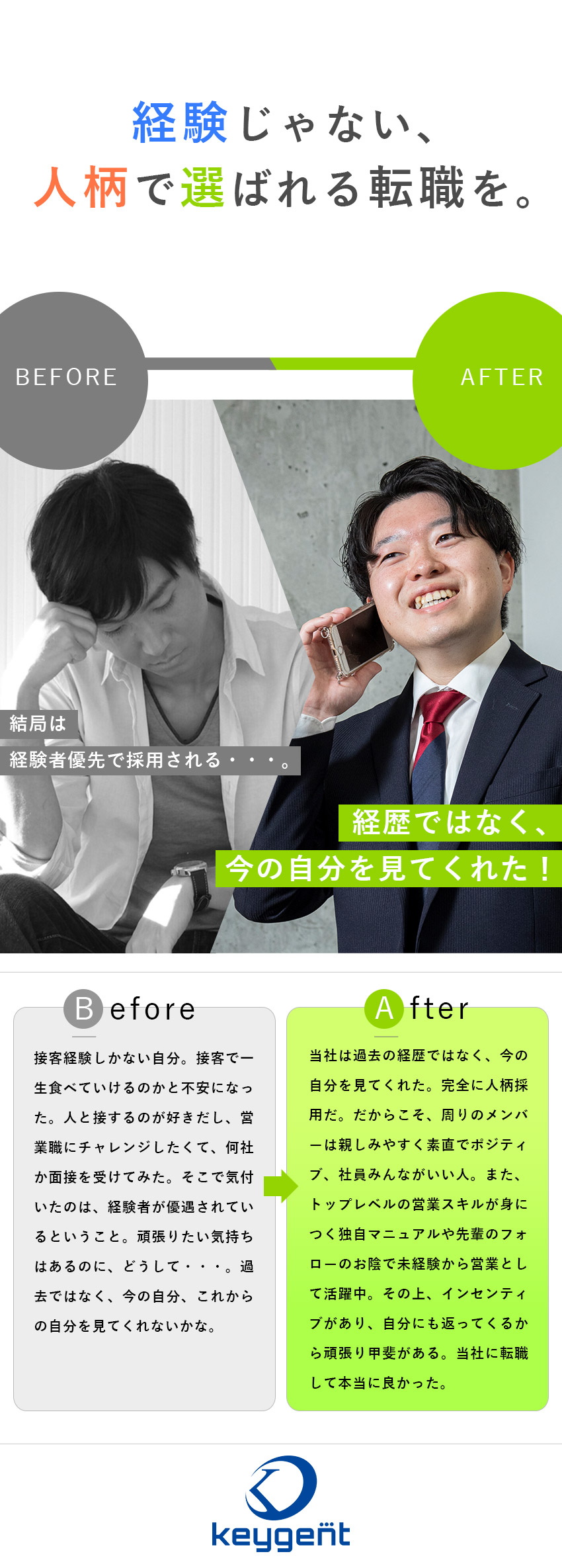 【研修充実】未経験OK！「営業」の基礎から学べる◎／【長く働ける環境】ポジションを多数ご用意！／【働き方】完週休2日／残業ほぼ0／実働7.15h！／株式会社キージェント