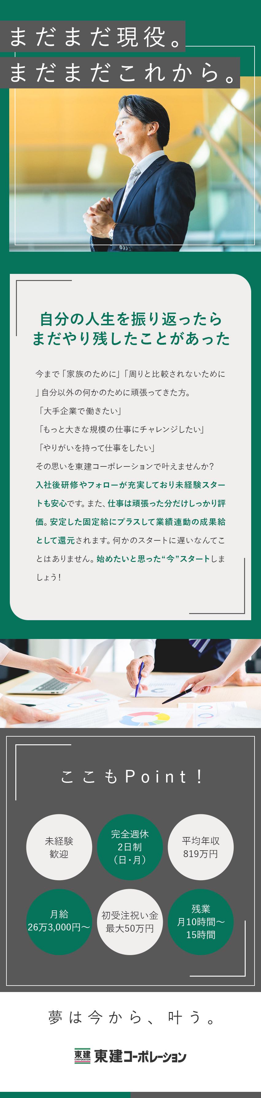 【未経験歓迎】手厚い研修あり／フォロー体制充実／【稼げる】安定した固定給あり／平均年収819万円／【プライベート充実】年間休日121日・残業少なめ／東建コーポレーション株式会社【プライム市場】