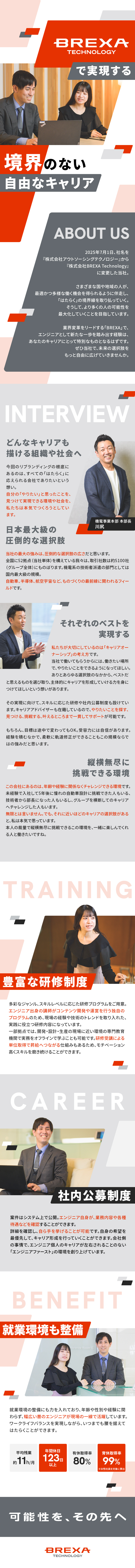 ◆未経験者・経験者向けの手厚いスキルアップ支援あり／◆大手メーカーとの取引多数！無限のキャリアの可能性／◆年休123日以上／残業月平均11h／賞与年2回／株式会社BREXA Technology(株式会社BREXA Holdingsのグループ会社)