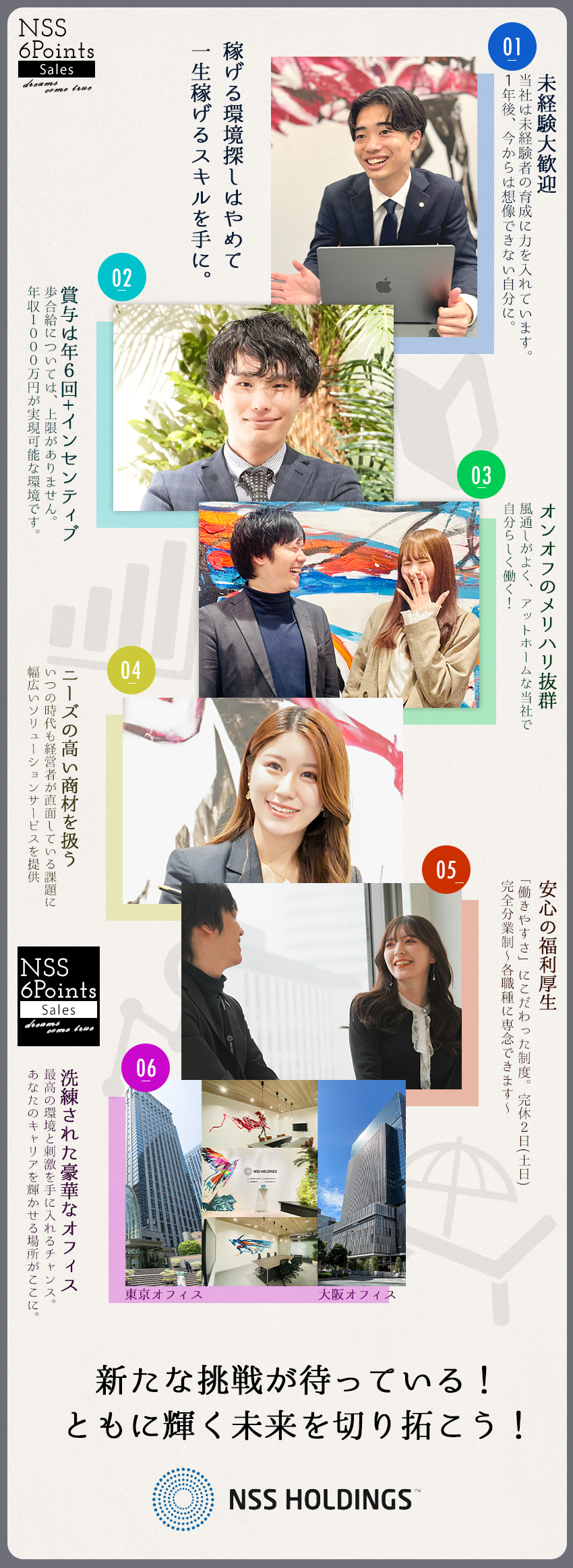大阪駅直結JPタワー！好立地かつ豪華なオフィス！／高収入！月間インセンティブ＋賞与年6回！！／90％が未経験スタート／充実の研修制度あり／ＮＳＳホールディングス株式会社
