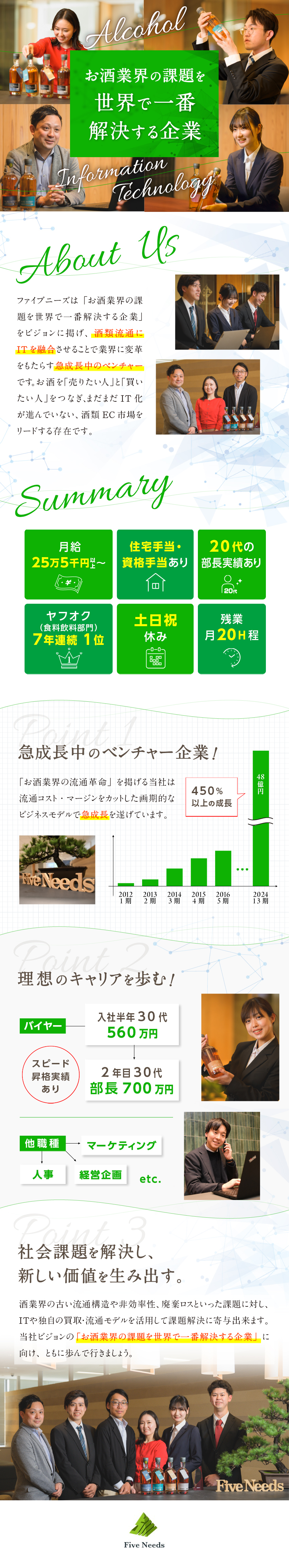 ＼お酒のバイヤー／お酒好きはその知識を活かせる！／＼スキルUP／買取に欠かせない営業交渉力が身につく／＼好待遇の環境／年休123日・資格取得支援制度あり／株式会社ファイブニーズ