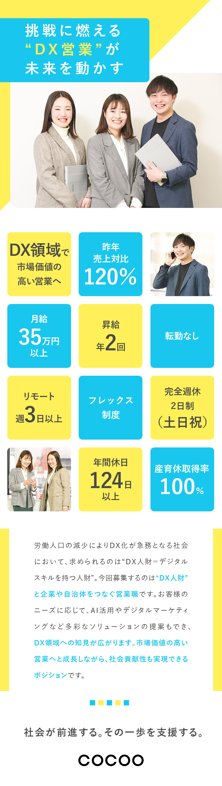 【成長企業】上場に向け拡大！昨年売上対比120％／【市場価値UP】多様な商材を通じて、DXのプロへ！／【環境】フレックス／リモートOK／20～30代活躍／コクー株式会社