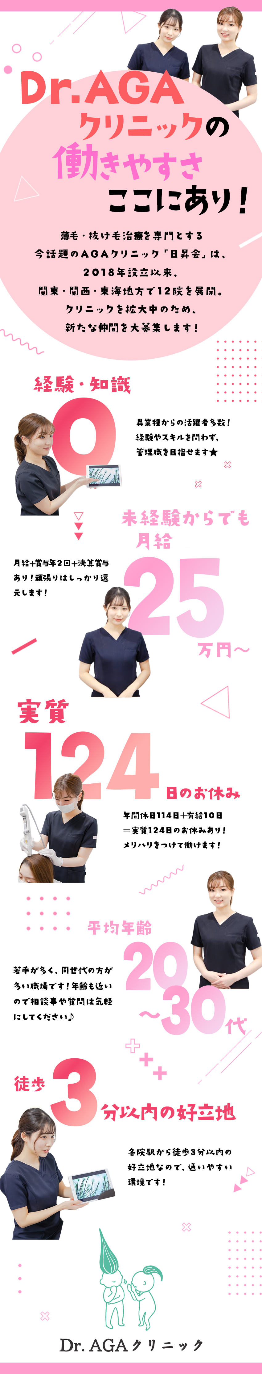 【未経験歓迎】コミュニケーション力がある方歓迎！／【好待遇】月25万円～＋賞与3回＆充実のサポート有／【働きやすさ】ネイル・髪色OK♪（規定あり）／Dr.AGAクリニック／医療法人社団日昇会