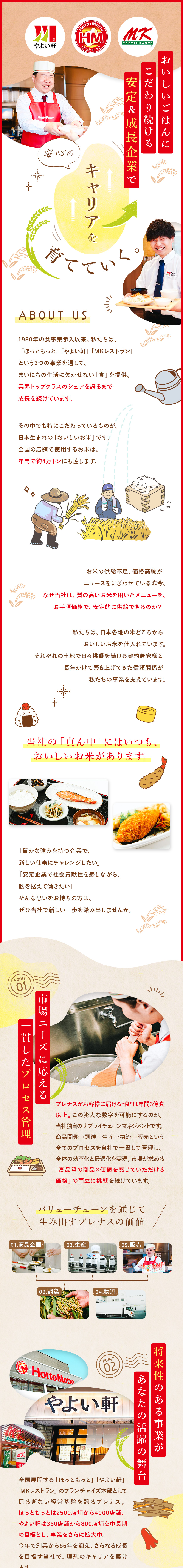 【業績好調】創業65年／大手チェーンの安定性抜群！／【待遇】フルフレックス／3期連続給与ベースアップ／【充実の研修体制】着実に成長できる環境で安心◎／株式会社プレナス（ほっともっと・やよい軒）