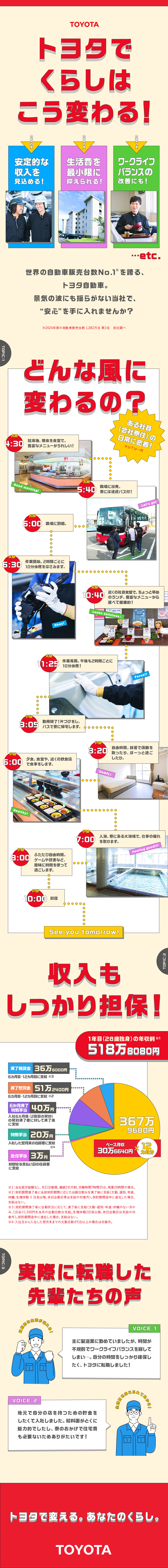 【安定収入◎】1年目の年収例…510万円／【暮らしも◎】社食・寮費無料・送迎バス付の寮完備！／【未経験◎】正社員登用あり・万全の育成体制あり／トヨタ自動車株式会社【プライム市場】