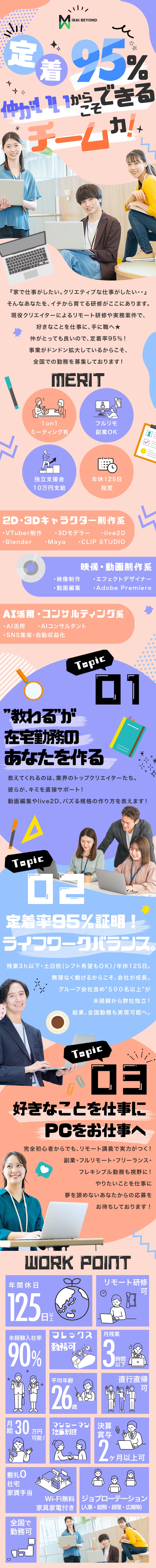 未経験募★最大3年の充実研修（選択制）基本1年卒業／全国募集スタート！主要都市とあなたはどちらを選ぶ？／弊社からの独立支援金10万円支給。転職支援が充実！／株式会社Ｍｉｒａｉ　Ｂｅｙｏｎｄ
