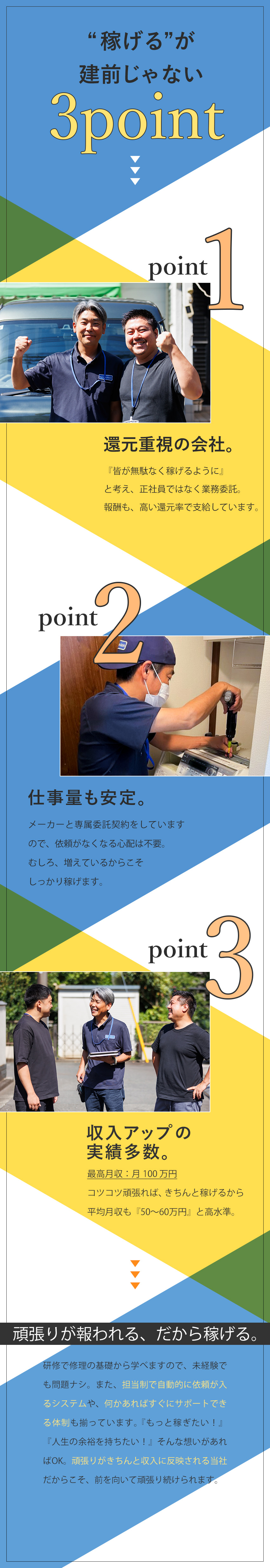 【収入アップ】自分次第で月100万円超えも目指せる／【未経験歓迎】技術研修有&自分で仕事を探す必要ナシ／【安心満載】依頼件数安定／ノルマなし／フォロー万全／合同会社横浜ＰＡＢＬＯ