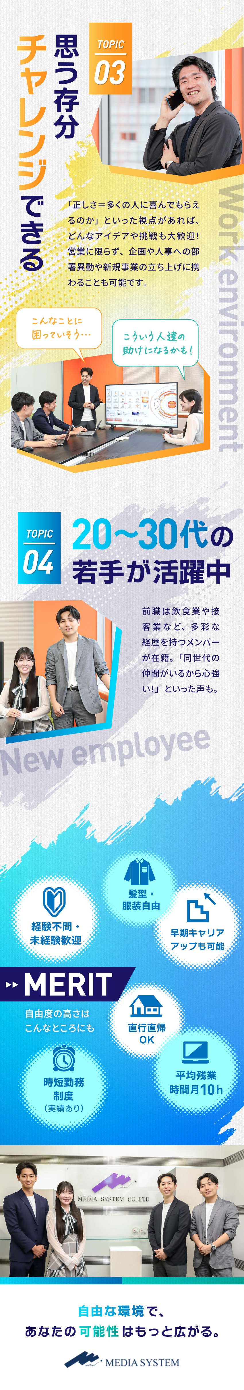 【業界トップクラス】自社開発システムのIT営業／【未経験歓迎】早期キャリアアップも可能／自由な社風／【好環境】年俸360万円以上／昇進年3回／残業少／メディアシステム株式会社