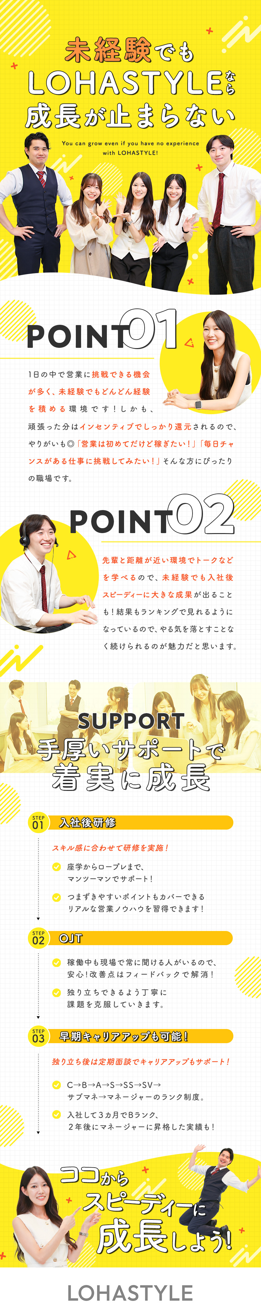 【収入UP】平均給与5年連続上昇の成長企業／【知識ゼロOK】みんな未経験スタートから1人前に！／【待遇◎】社宅完備／服装・髪型・ネイル・ピアス自由／株式会社ＬＯＨＡＳＴＹＬＥ