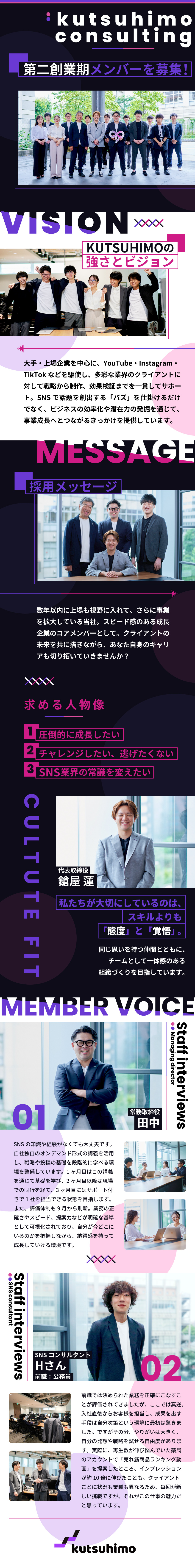 ★未経験歓迎｜SNSの経験不問！研修体制も整備／★活気ある職場｜20代後半の若手が中心に活躍中／★成果還元｜年4回昇給／年2回インセンティブ・賞与／ｋｕｔｓｕｈｉｍｏ　ｃｏｎｓｕｌｔｉｎｇ株式会社