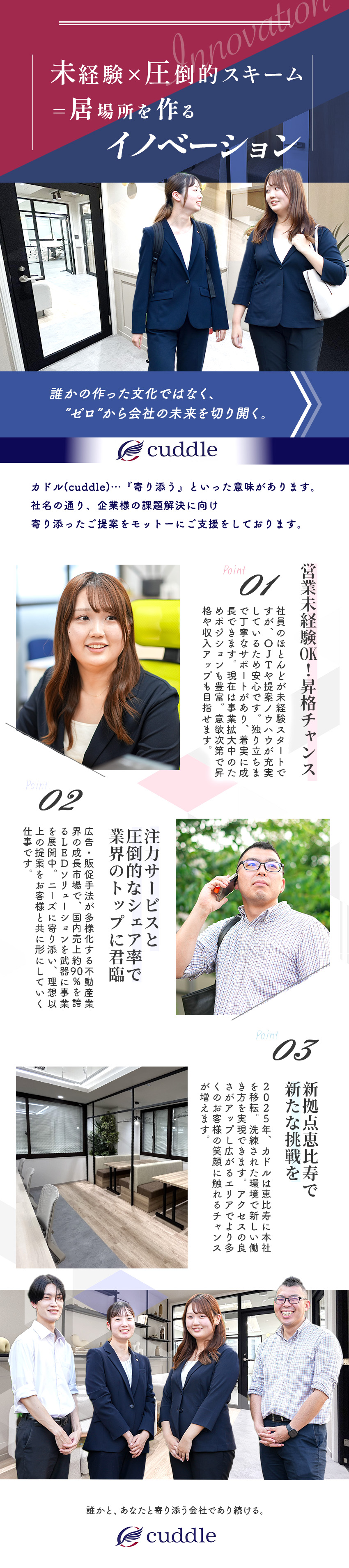【安定の待遇】月給30万円～／インセンティブ有／【業種・職種未経験歓迎】代表が一人ひとりに教えます／【働きやすい】土日祝休／年休128日／残業20h／株式会社カドル