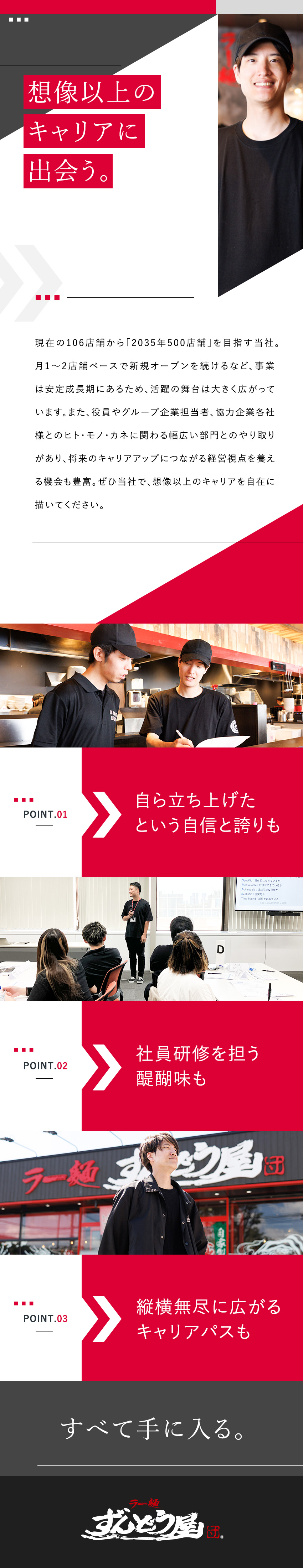 成長性★2035年国内500店舗展開に向け出店加速／キャリアUP★マネージャーへの早期キャリアパスも／立上げは大変。しかし人一倍感謝されるポジション／株式会社ＺＵＮＤ(トリドールホールディングス)