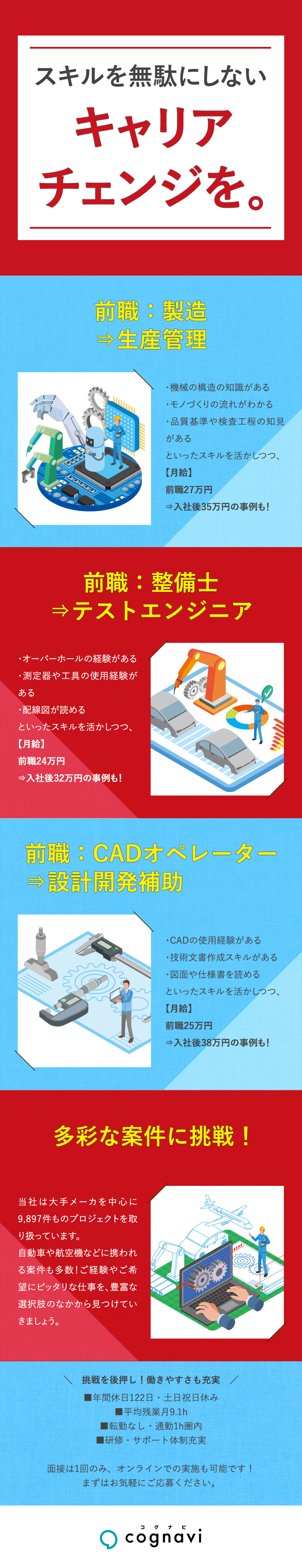 自動車・航空機・ロボット…など多様な案件をご用意／平均残業月9.1h・土日祝日休みなど働きやすい環境／入社後も転勤なし・通勤圏内の大手メーカーのみご紹介／株式会社フォーラムエンジニアリング／コグナビ【プライム市場】