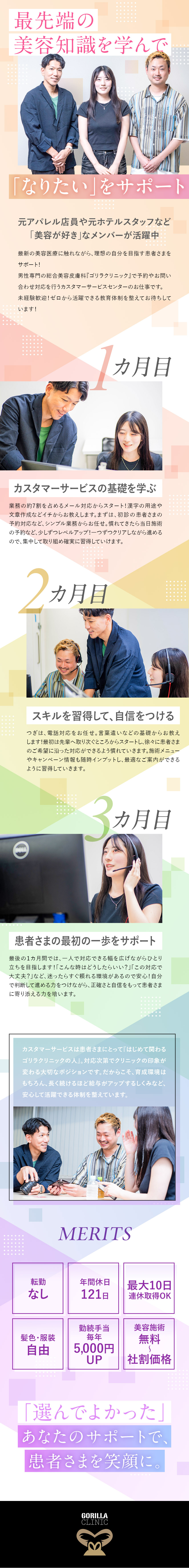 【安定◎】業界最大手のSBCメディカルグループ／【成長◎】3カ月の研修で未経験から活躍／【環境◎】年休121日／残業月10H／5連休以上可／医療法人社団十二会 ゴリラクリニック(SBCメディカルグループ)