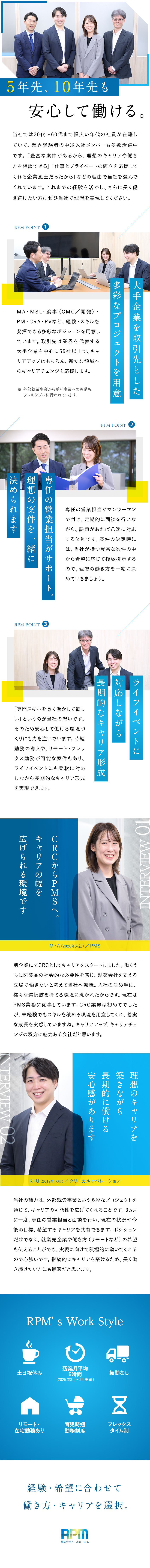 在宅・リモート・フレックス・時短勤務で働きやすい！／業界大手を中心に取引先55社以上の中から希望選択！／専任の営業担当がサポート／希望や目標が叶いやすい！／株式会社アールピーエム
