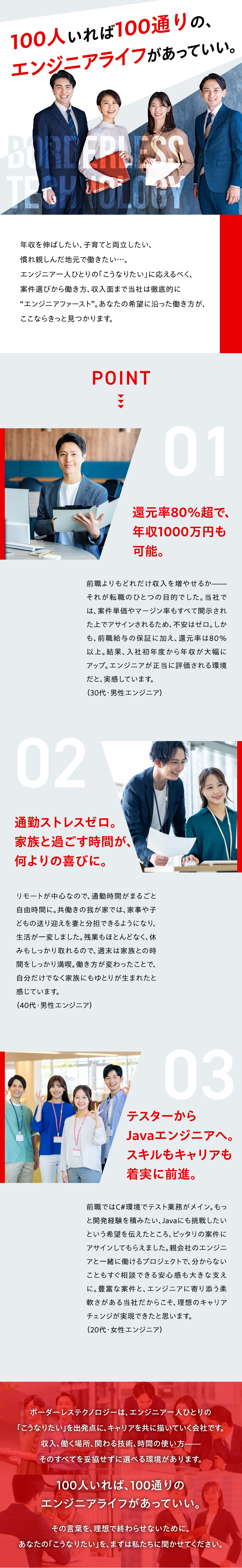 【フルリモート案件多数】全国どこでも勤務OK／【プライベート充実】残業月10h＆有給消化率90％／【収入UP】還元率80％以上で年収1000万円超可／株式会社ボーダーレステクノロジー