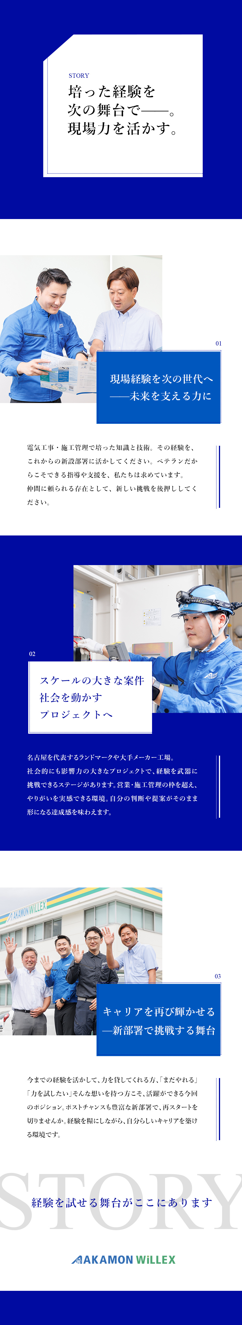 【専門】電気資格・経験を活かす即戦力募集／【挑戦】新規事業部の立ち上げメンバー採用／【待遇】年休125日・完全週休2日制・賞与年4回／赤門ウイレックス株式会社