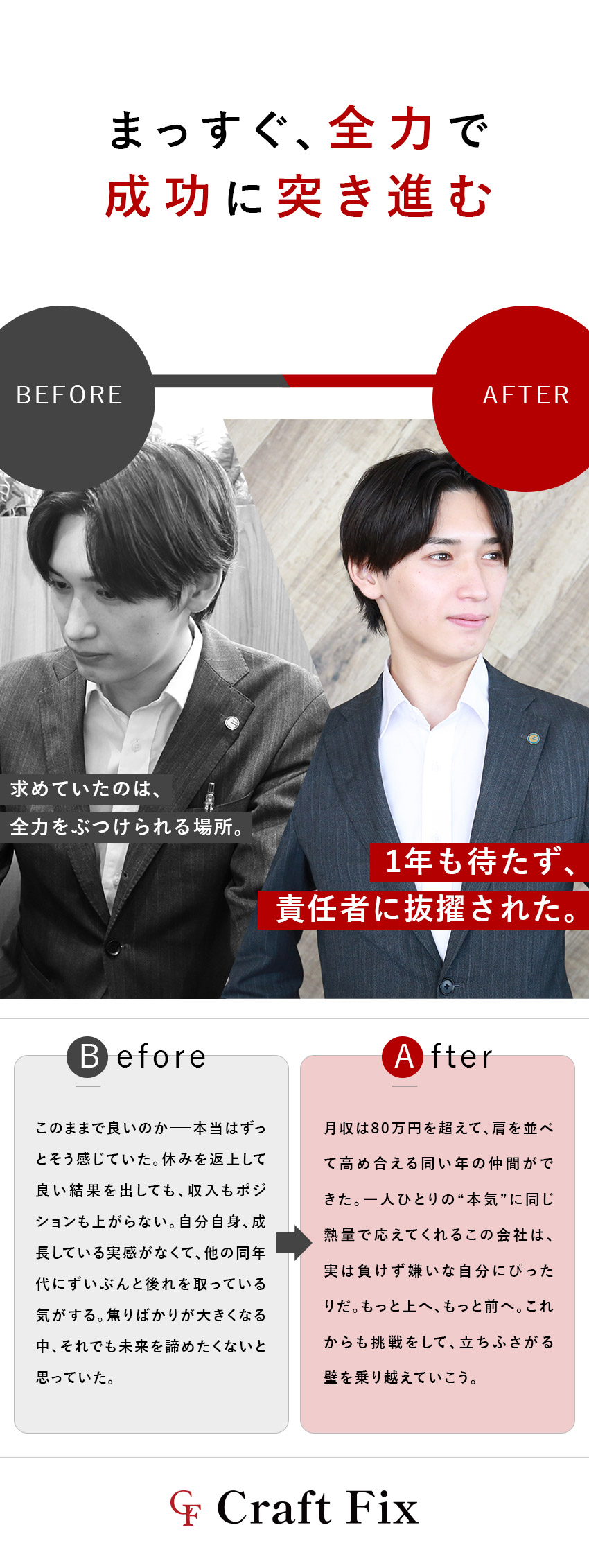 研修充実★社会人マナーや営業ノウハウをゼロから伝授／頑張りを還元★インセン・毎月昇給・表彰・達成旅行／20代活躍中★未経験スタートで早期昇格した先輩も！／株式会社クラフトフィックス