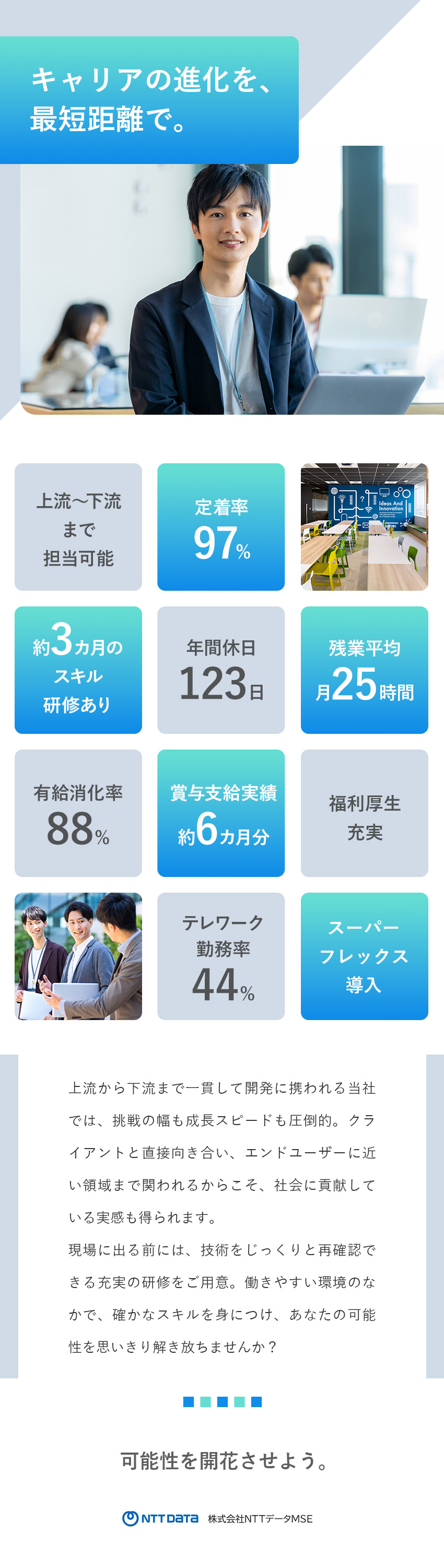【微経験歓迎】下流から上流まで段階的にスキルアップ／【日常に活きるIT】BtoBtoC向けシステム開発／【土日祝休み】フルフレックス勤務×リモート勤務OK／株式会社ＮＴＴデータＭＳＥ