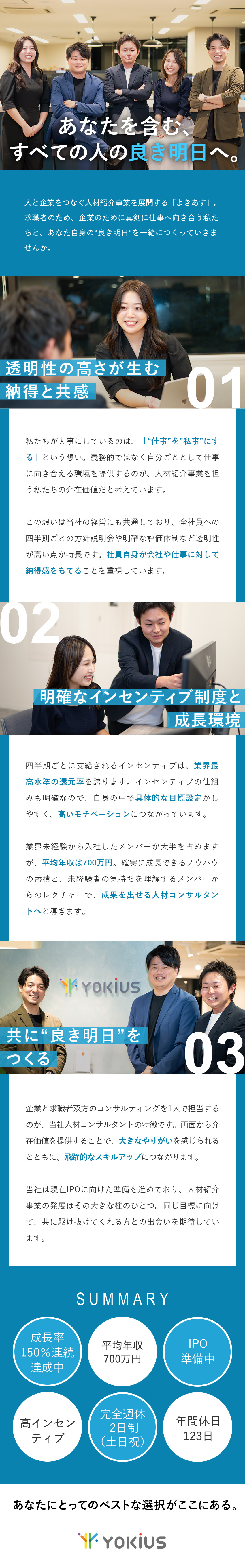 ＜IPO準備中＞前年比150％の成長率を連続達成！／＜高インセンティブ＞平均年収700万円｜現年収考慮／＜業界未経験可＞手厚い研修｜自由度高く働ける／株式会社よきあす