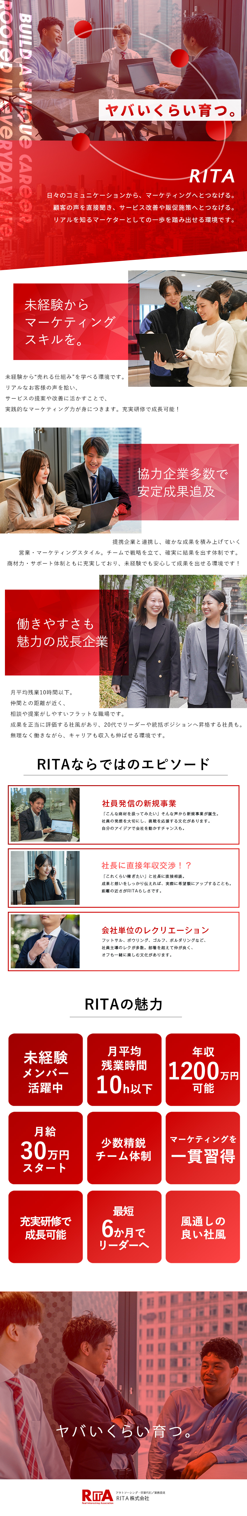 未経験歓迎│大手企業と協業＆充実研修で早期から活躍／成長機会◎│マーケ・セールススキルを一貫習得できる／安定の基盤│反響を獲得する仕組みで安定経営実現！／ＲＩＴＡ株式会社