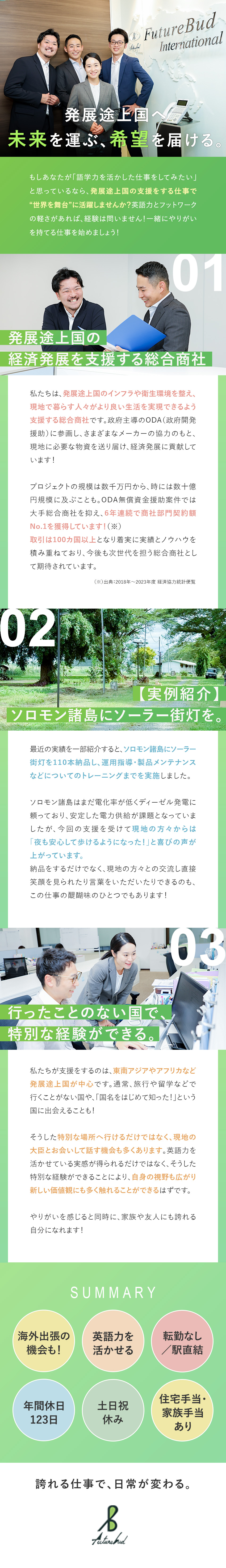 【途上国支援に貢献】ODA契約額・業界トップクラス／【英語力を活かす】海外出張で現地の人たちとの交流も／【働きやすさ】フレックス制／年休123日／土日祝休／双葉インターナショナル株式会社