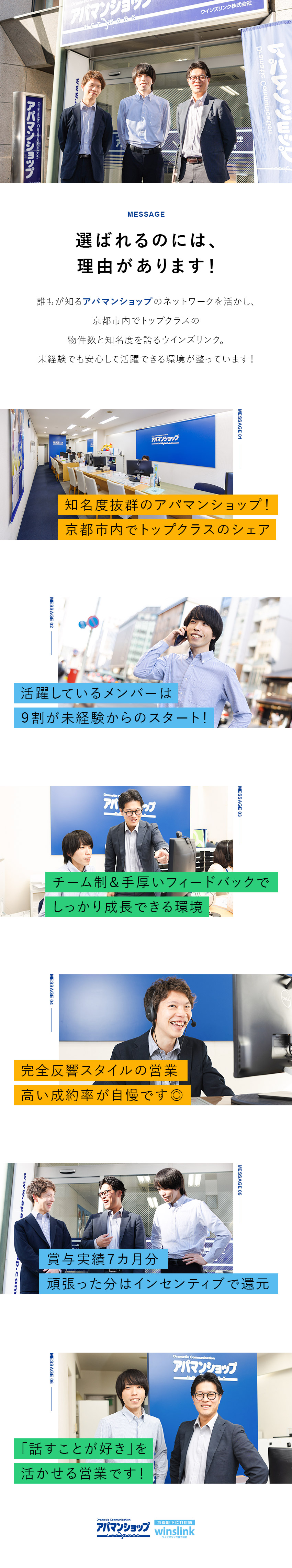 ★9割が未経験スタート！完全反響営業・成約率60％／★平均月収30万円超え！賞与7カ月分・毎月インセン／★安心のチーム制！個人ノルマなし・サポート体制充実／ウインズリンク株式会社