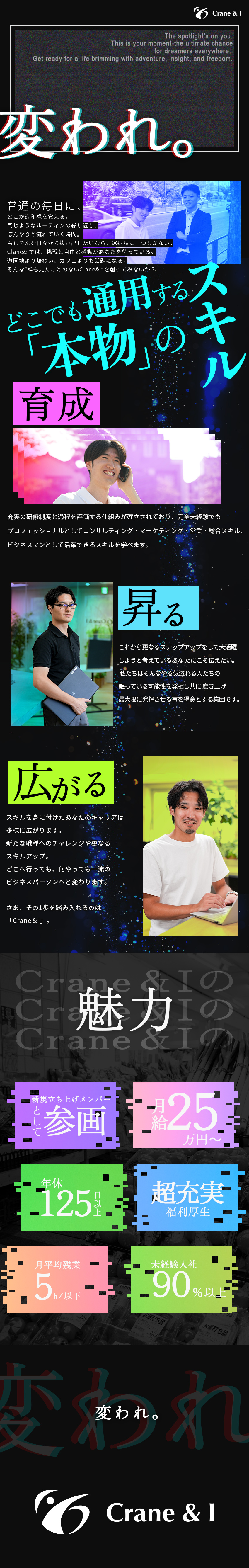 未経験歓迎│充実研修で一流のマーケターとして活躍！／働きやすさ│年休125日以上＆月残業5hで自由に♪／同期多数│最後の1期生採用中！立上げ初期メンバーへ／株式会社Ｃｒａｎｅ＆Ｉ