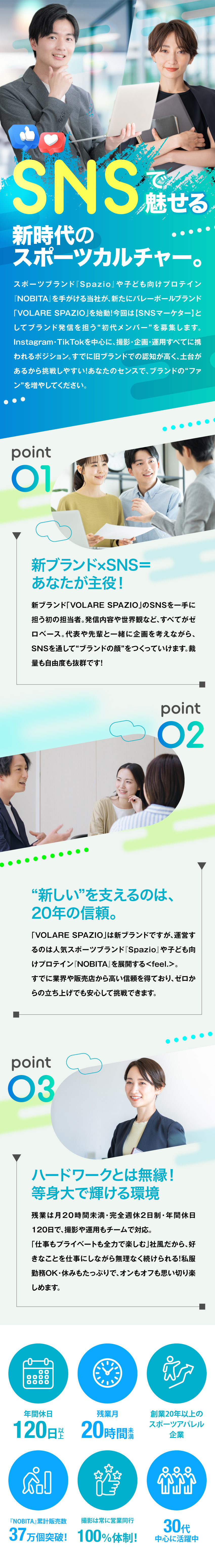【feel.グループ基盤】安心のバックアップ体制！／【新ブランド発信】あなたの投稿がブランドを育てる！／【働きやすさ】完全週休2日制＆年間休日120日以上／株式会社ｆｅｅｌ．（フィールドット）