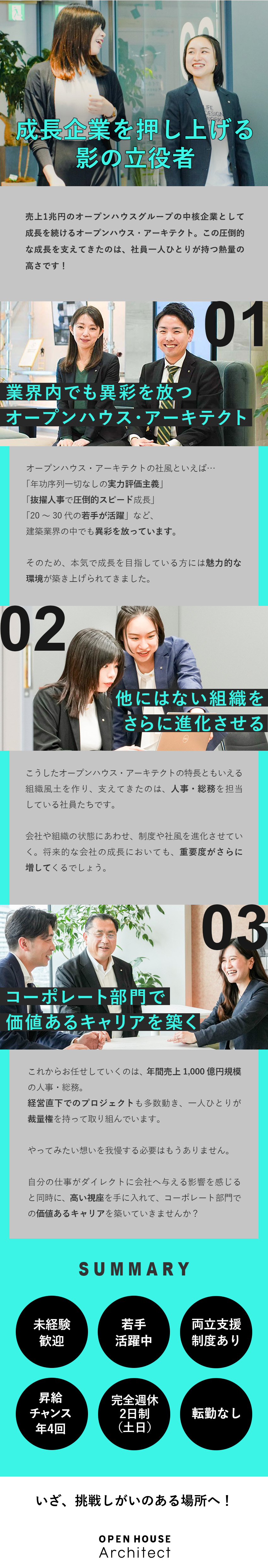 ★売上高1兆円突破×東証プライム市場上場グループ／★未経験歓迎！視座や市場価値を高められる／★実力評価主義！入社2年目でマネジャー昇格事例あり／株式会社オープンハウス・アーキテクト(オープンハウスグループ)