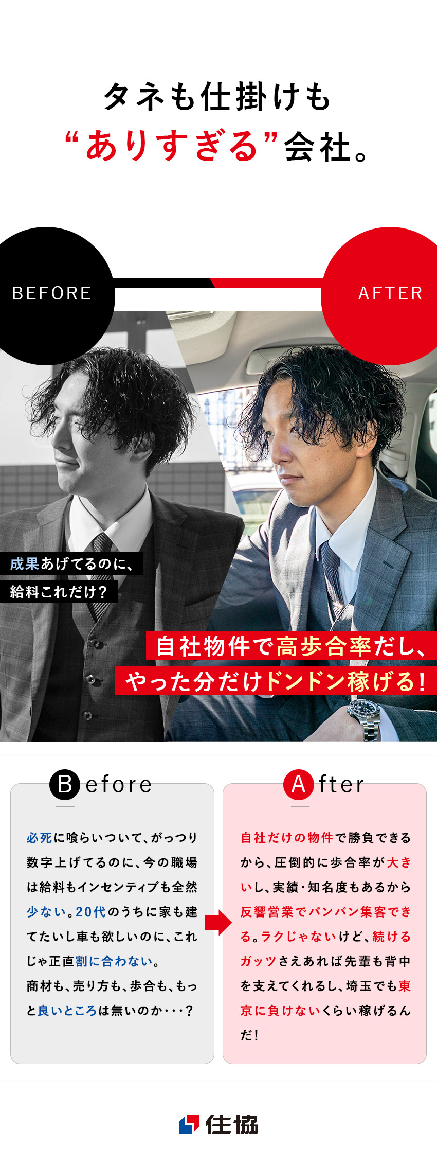 ≪稼げる環境≫商品力・知名度・対応力と豊富な実績／≪未経験8割≫意欲と野心があれば、着実に伸びる環境／≪2500万円超も≫年収1000万円はただの通過点／株式会社住協（住協グループ）