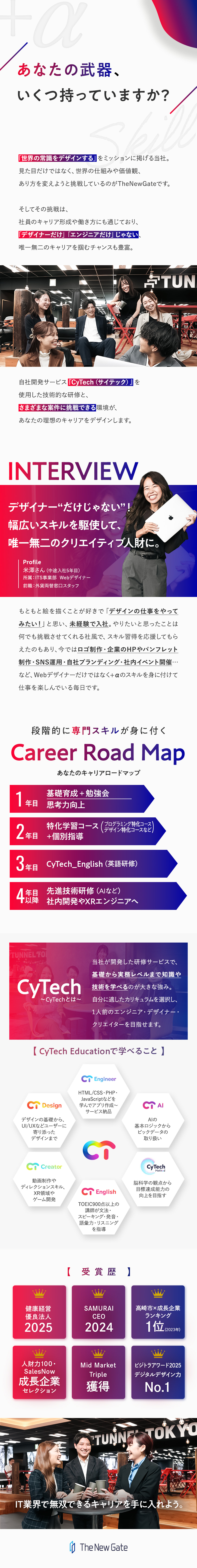 【圧倒的成長】最長10カ月の研修＆自社研修サービス／【グローバルに活躍】英語を学べる新プログラムも提供／【環境】年休125日／残業月6h／インセンティブ有／株式会社ＴｈｅＮｅｗＧａｔｅ