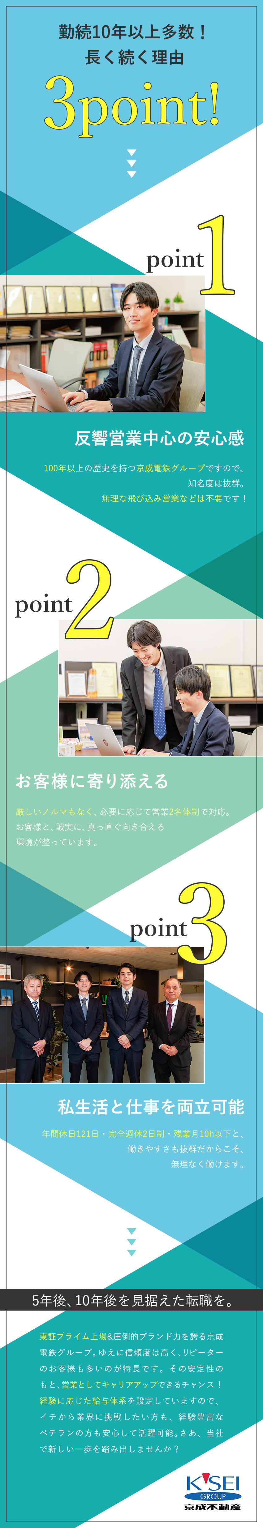 【魅力】反響営業中心◎お客様の頼れるパートナーに！／【圧倒的ブランド力】プライム上場の京成電鉄グループ／【好待遇】年間休日121日／家族・資格・住宅手当有／京成不動産株式会社(京成電鉄グループ)