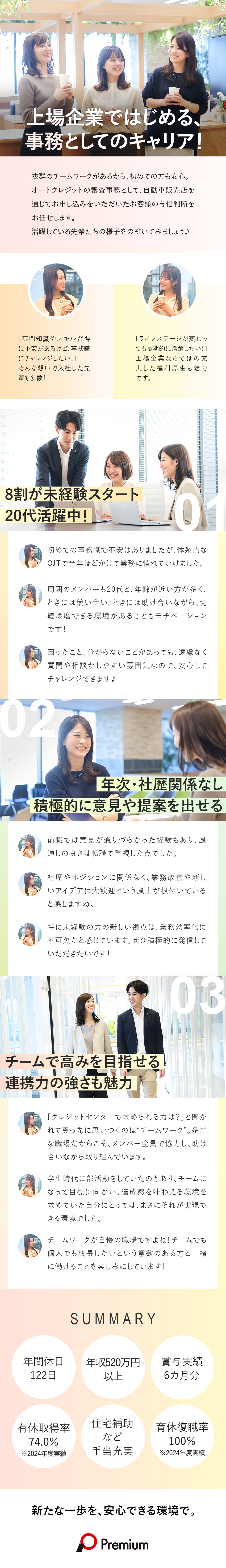 【ジョブチェンジ歓迎】未経験でも安心の研修制度あり／【プライム上場・安定性◎】業界No1目指す挑戦企業／【好待遇◎】年休122日～／完全週休2日／服装自由／プレミアグループ株式会社【プライム市場】