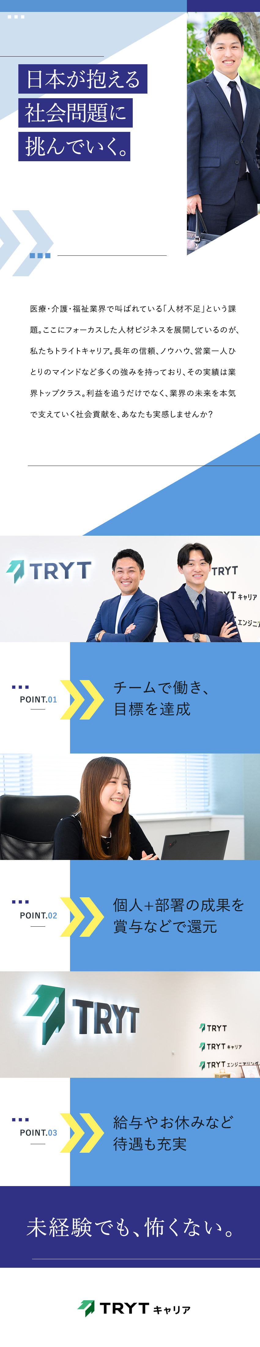 医療・介護・福祉の現場に“明日”を届ける／チームで成果を上げるスタイル。サポート体制も万全／月給28万円以上／初年度の賞与保証／手当充実／株式会社トライトキャリア(トライトグループ)