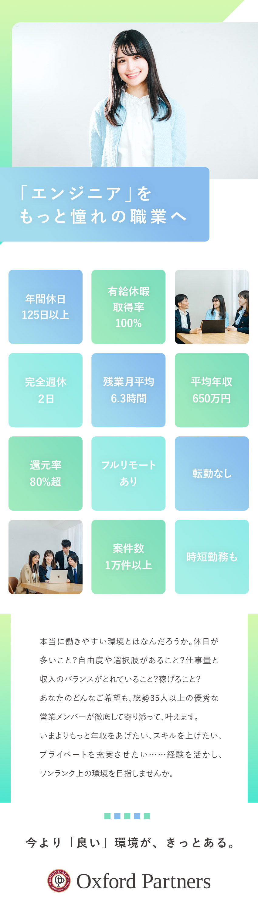 【選べる！】上流工程へ挑戦／フルリモート案件を選択／【効率優先！】面倒な日報・週報、帰社日も一切ナシ／【収入アップ！】還元率80%超／平均年収650万円／オックスフォードパートナーズ株式会社