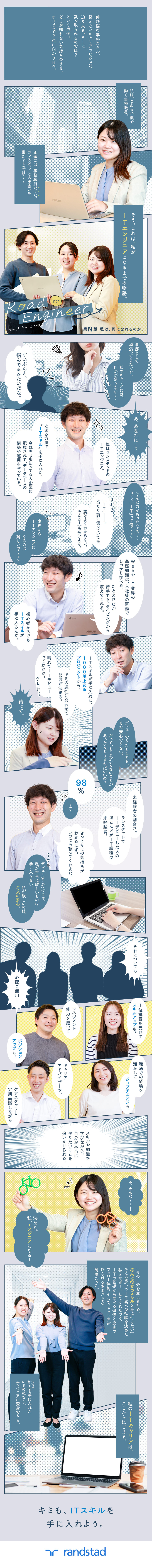 ◎PCの基本操作やITの基礎から学べる独自研修あり／◎先輩の98％が未経験入社／育成実績4500名以上／◎資格取得やキャリア相談など、配属後もサポート充実／ランスタッド株式会社【randstad technologies／エンジニア事業部】