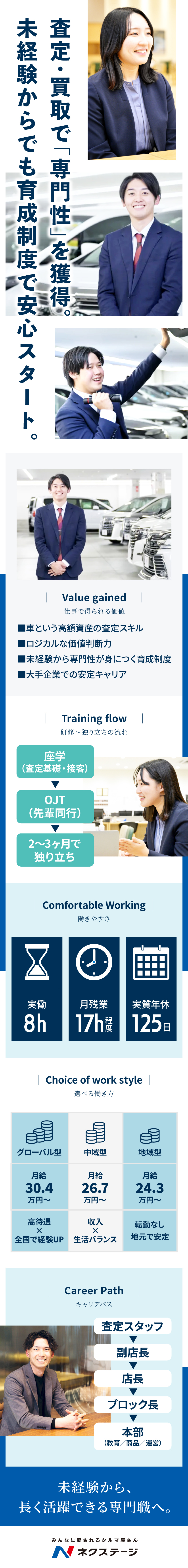 資産価値を見極めるスキルが身につく！／未経験可！専門知識は充実研修で学べる◎／賞与年4回！完全週休2日制×実質年休125日！／株式会社ネクステージ【プライム市場】