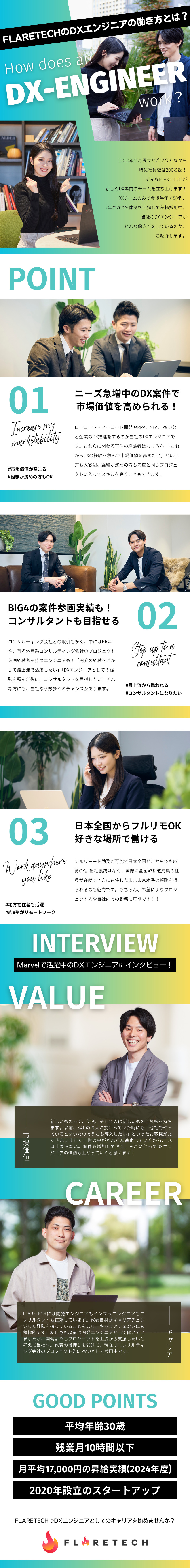 ローコード/ノーコード/RPA/SFA/PMO等／【全国募集】フルリモートOK◎社員の7割がリモート／【キャリア支援】エンジニア目線・営業目線の2軸体制／FLARETECH株式会社