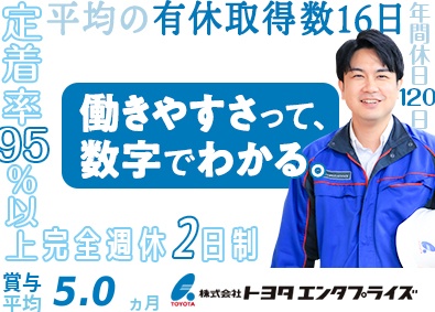株式会社トヨタエンタプライズ(トヨタ自動車子会社) ルート営業・建物管理／年間休日120日／賞与平均5ヵ月