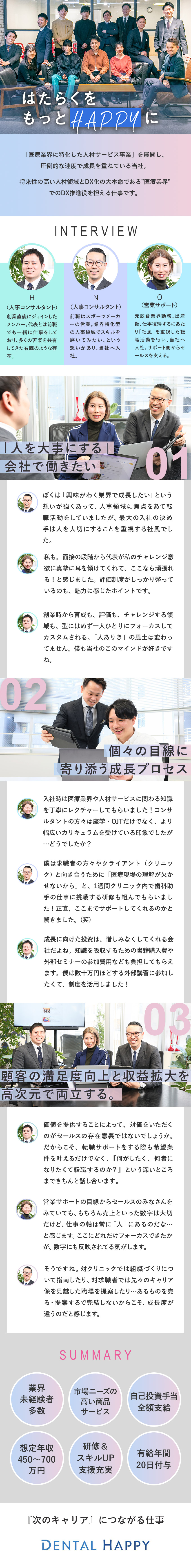 株式会社Dental Happy 組織・人事コンサル／月給27万円～50万円／年休135日
