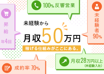 株式会社アドミクスライン 稼げる営業／月給28万円以上／年休132日以上／アポ取りなし