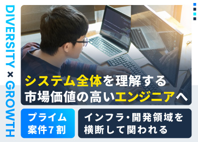 株式会社シナジーシステム 上流へ成長できるインフラエンジニア／プライム中心／年休134