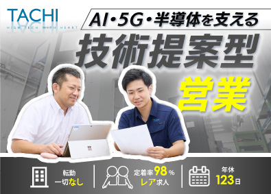 株式会社タチ製作所 賞与5~6ヶ月分支給／AI・半導体分野を支える技術提案営業