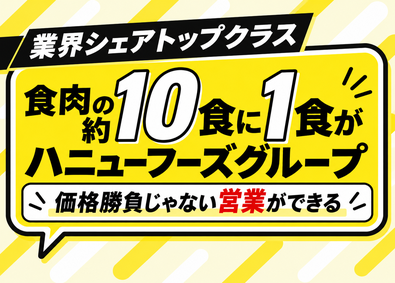 日本ミート販売株式会社(ハニューフーズグループ) 食肉製品の法人営業／完全週休2日／有休取得率100％